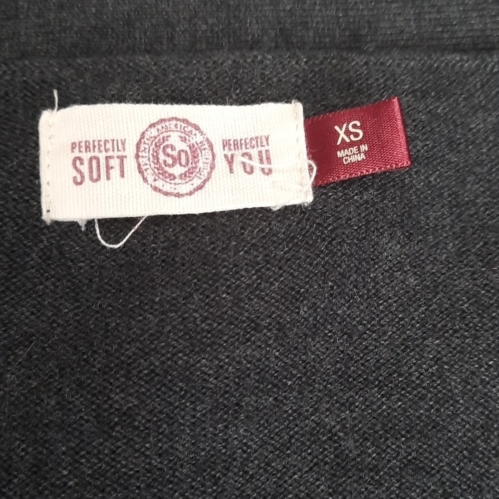 SO Lightweight Button Front Dark Grey Cardigan - Picture 2 of 5